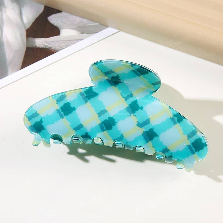 Checkered Flag Claw Clip - Mint