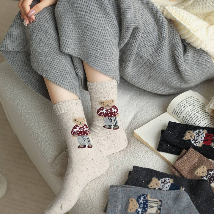 Mascot Bear Socks - Cocoa