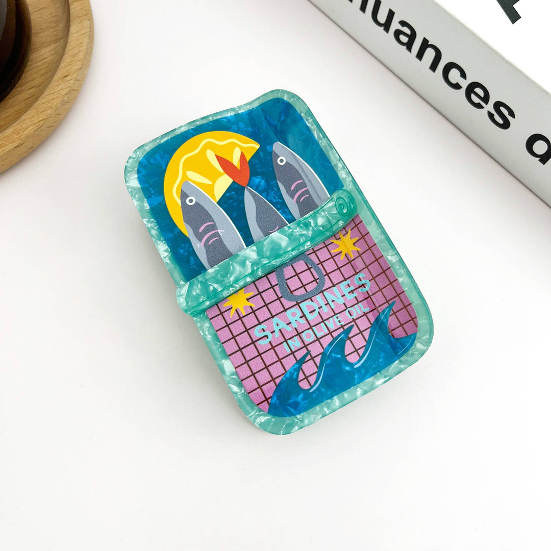 Beach Club Sardine Tin Claw Clip