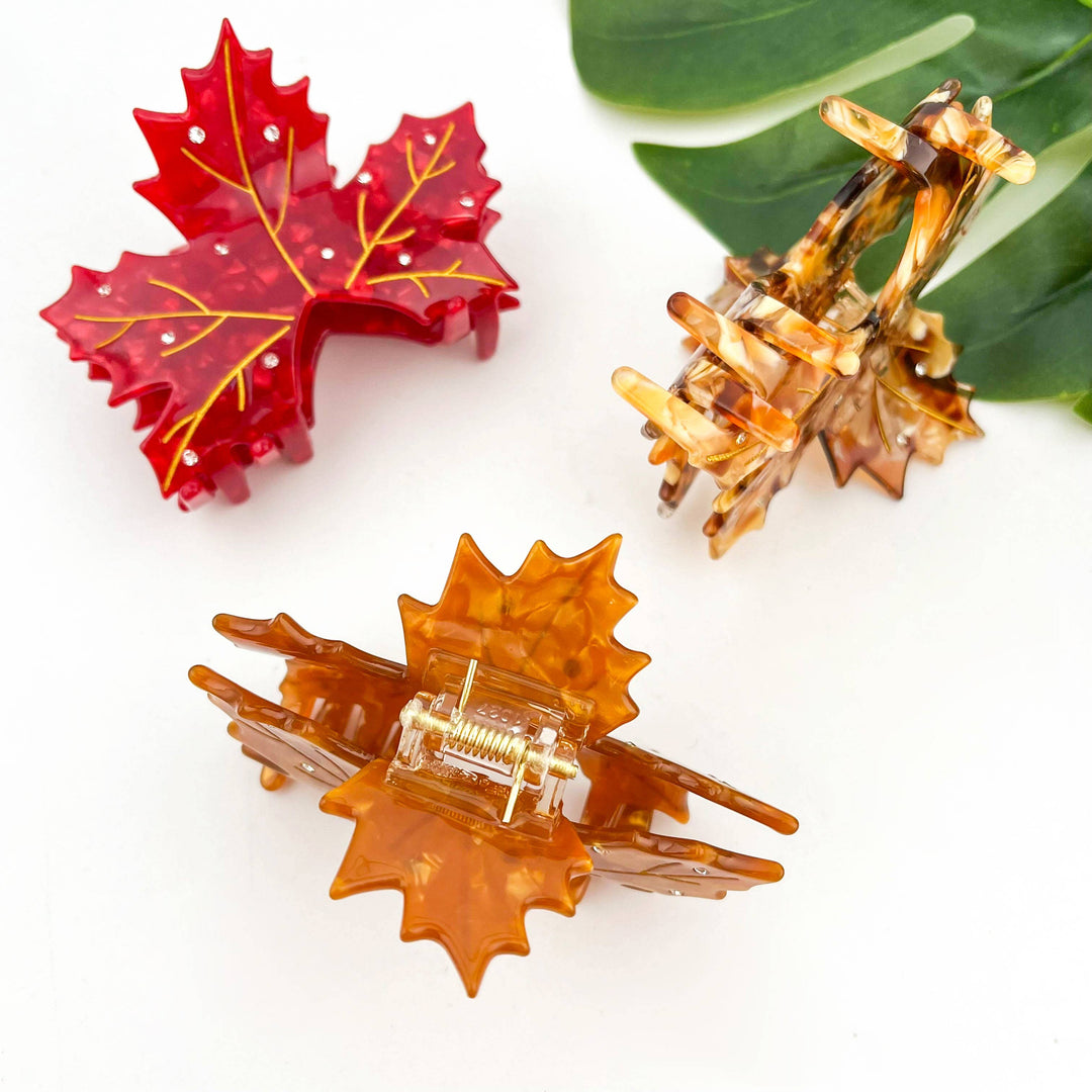 Sideline Maple Leaf Claw Clip - Red